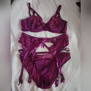 Dita Von Teese Madame X Lingerie Set in Magenta